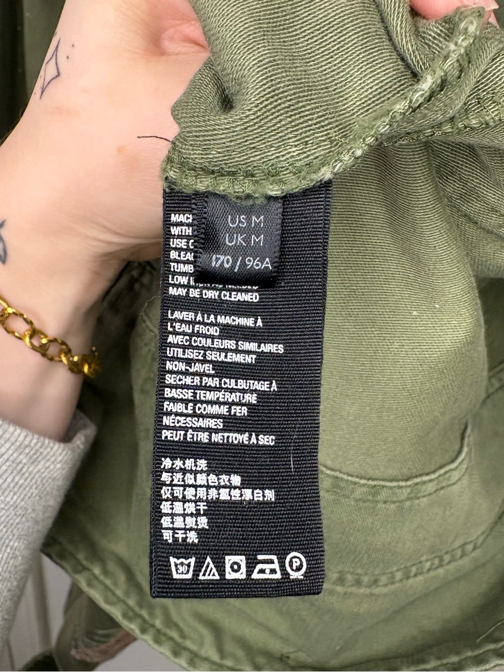 Free People We The Free Patriotic Spruce USA Patchwork Military Jacket oversized - Picture 9 of 16